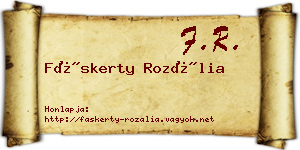 Fáskerty Rozália névjegykártya